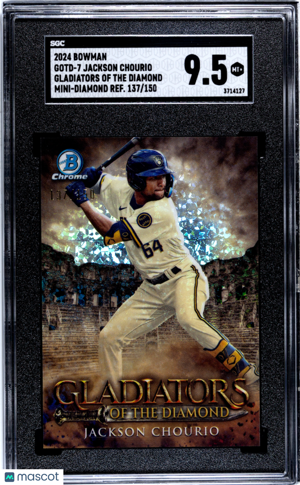 2024 Bowman Jackson Chourio #GOTD-7 Gladiators  Diamond Mini Diamond SGC 9.5