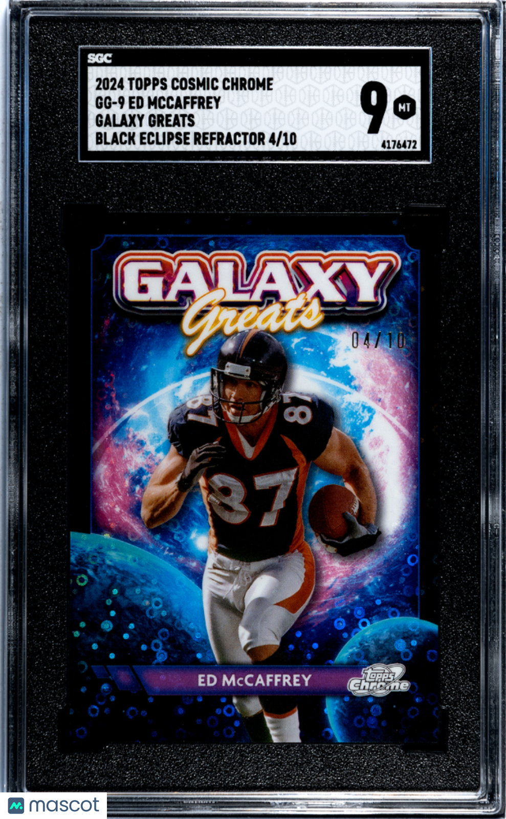 2024 Topps Cosmic Chrome Ed Mccaffrey #GG-9 Galaxy Black Eclipse Refractor SGC 9