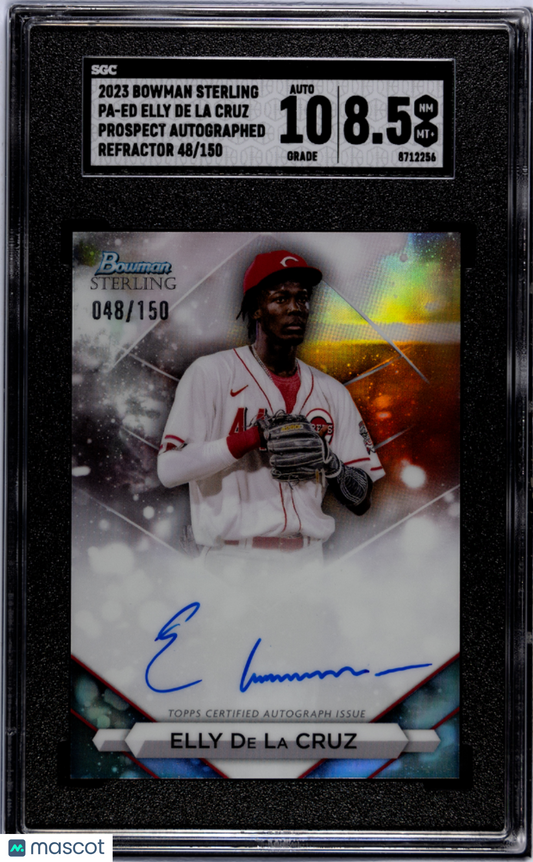2023 Bowman Sterling Elly De La Cruz #PA-ED Pros. Refractor SGC 8.5 Auto 10
