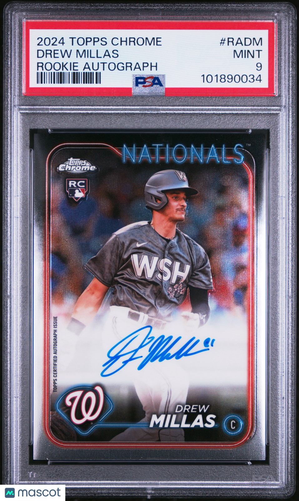 2024 Topps Chrome Rookie Auto Drew Millas #RADM PSA 9