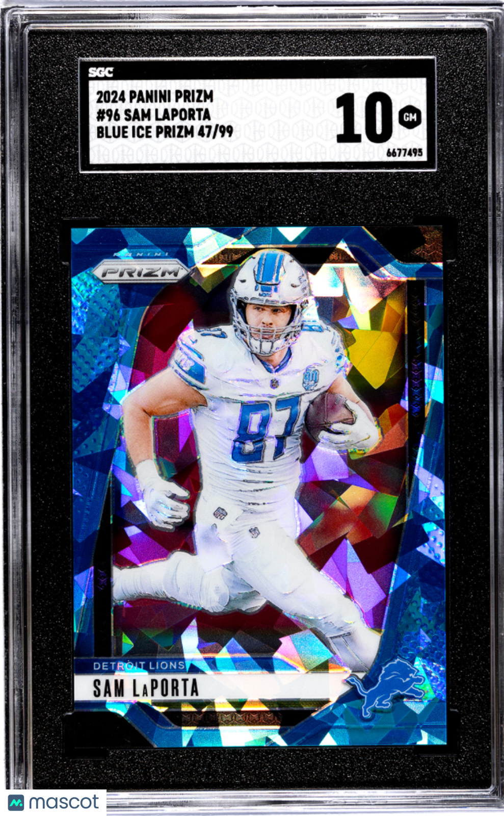 2024 Panini Prizm Sam Laporta #96 Blue Ice SGC 10