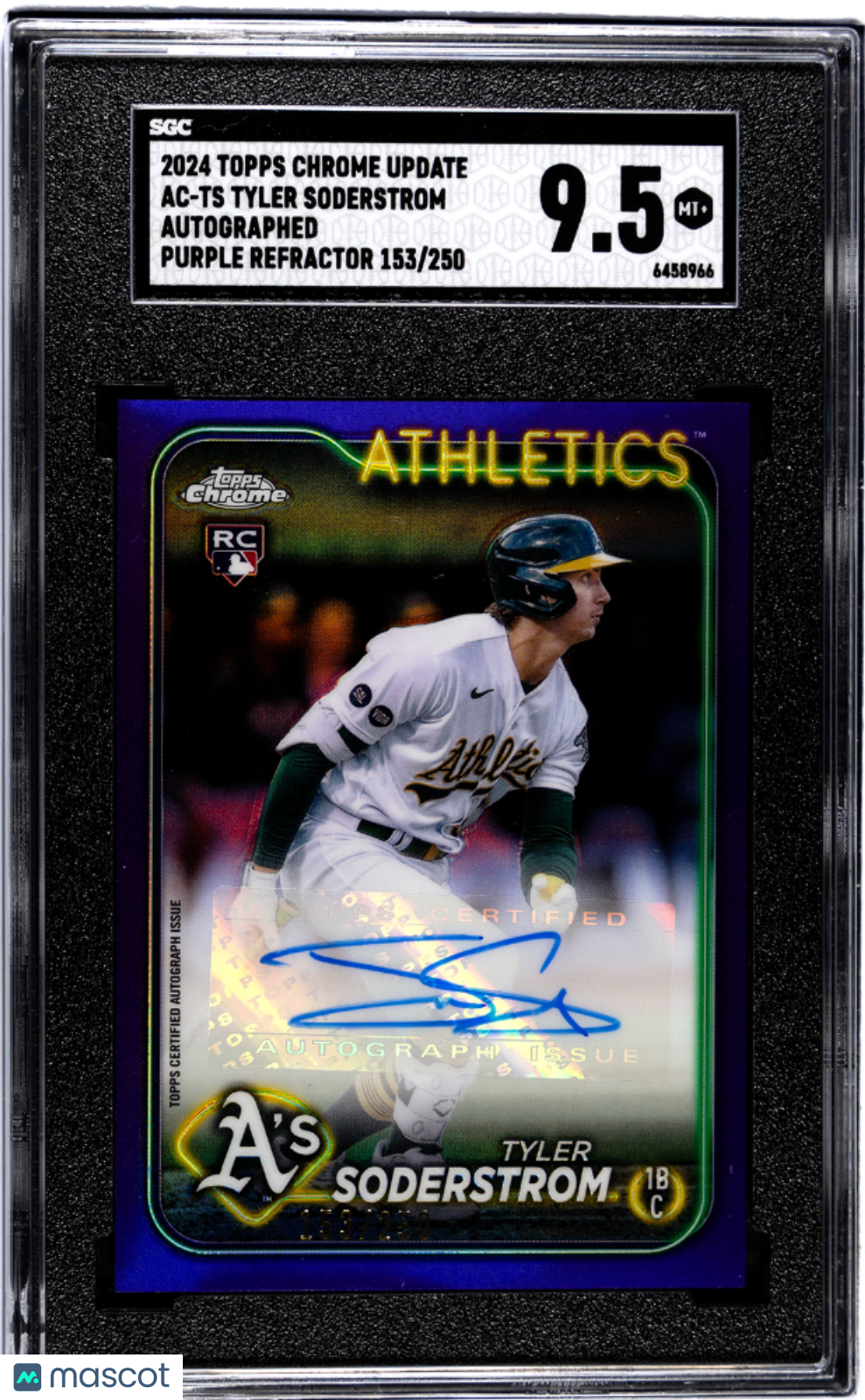 2024 Topps Chrome Update Tyler Soderstrom #AC-TS Purple Refractor SGC 9.5