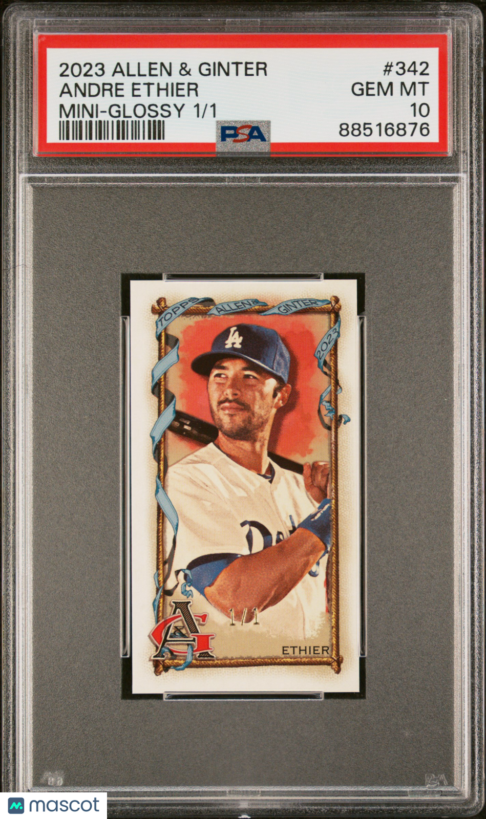 2023 Topps Allen & Ginter Andre Ethier #342 Mini Glossy 1/1 PSA 10