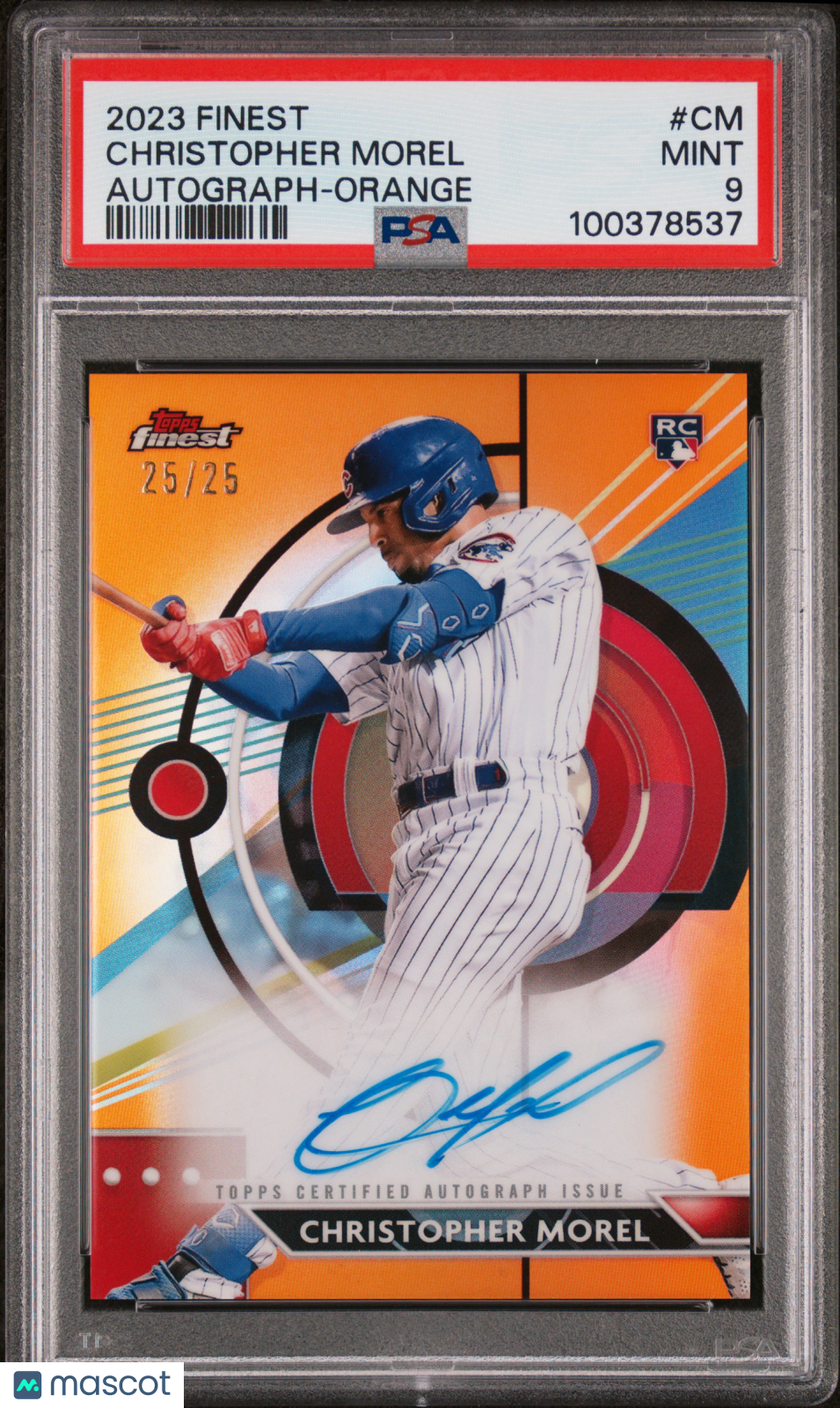 2023 Topps Finest Finest Autographs Christopher Morel #CM Orange 25/25 PSA 9