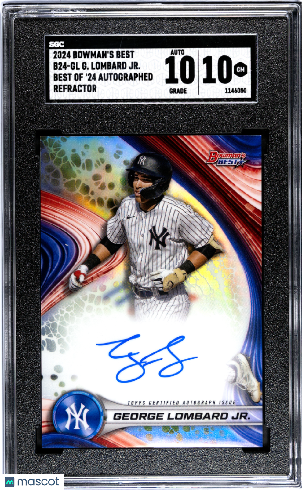 2024 Bowman's Best George Lombard JR. #B24-GL Of '24 Refractor SGC 10 Auto 10
