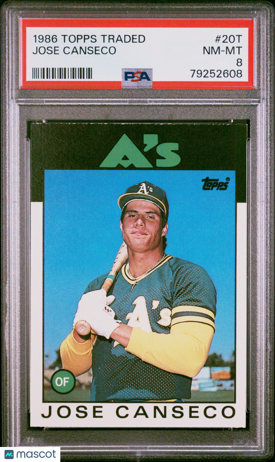 1986 Topps Traded Jose Canseco #20T PSA 8