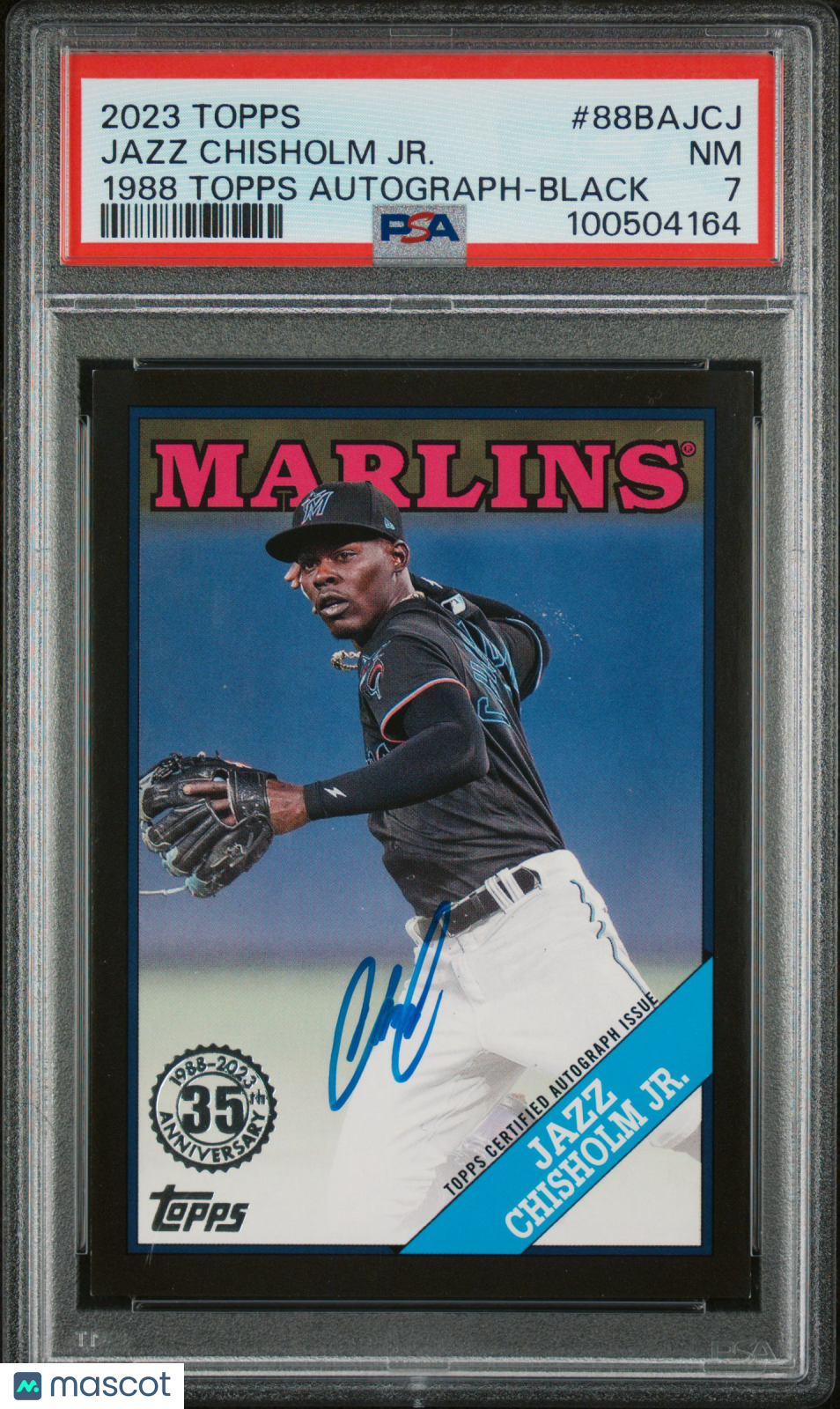 2023 Topps 1988 Topps Baseball Autographs Jazz Chisholm JR. #88BAJCJ Black PSA 7