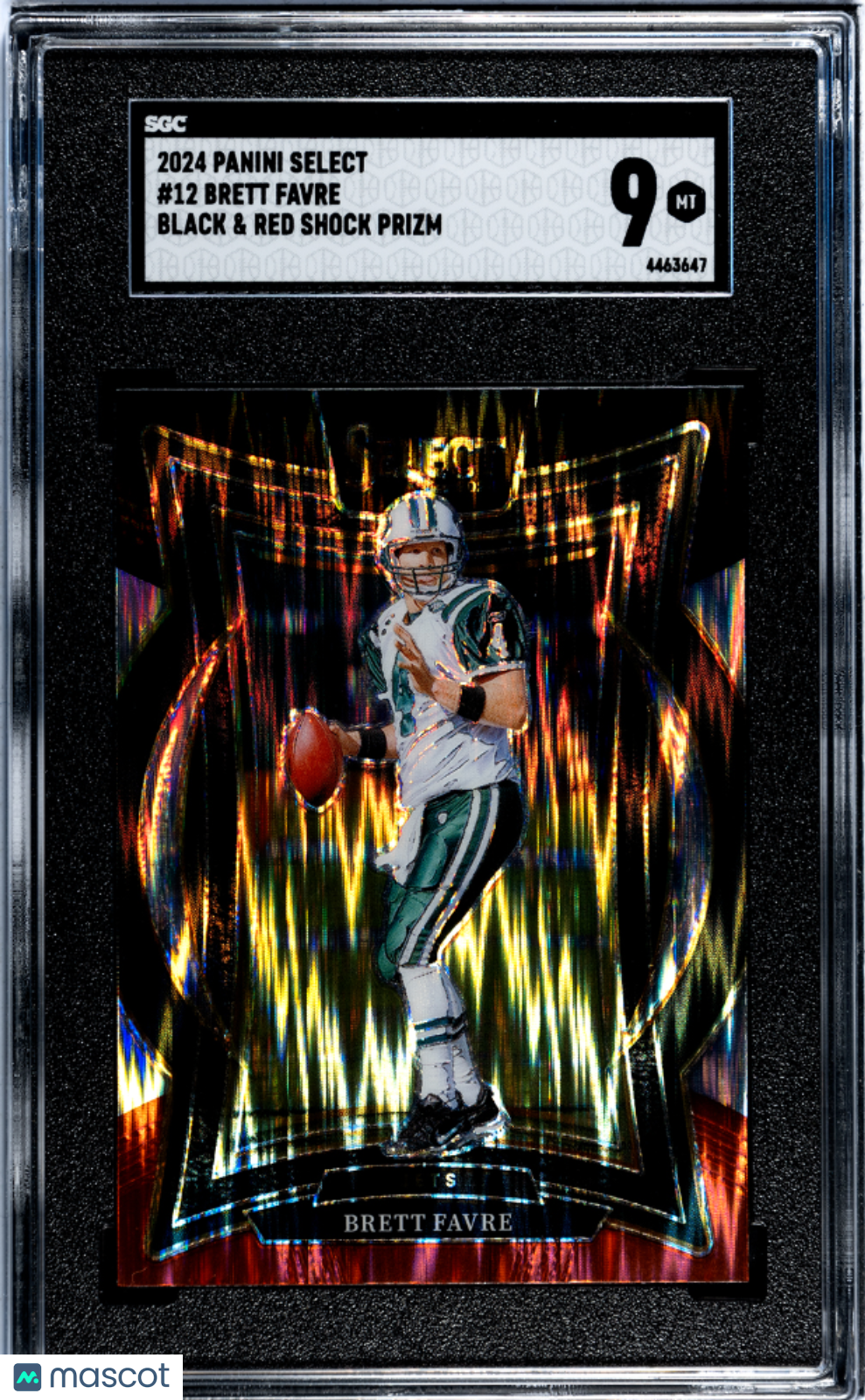 2024 Panini Select Brett Favre #12 Black & Red Shock Prizm SGC 9