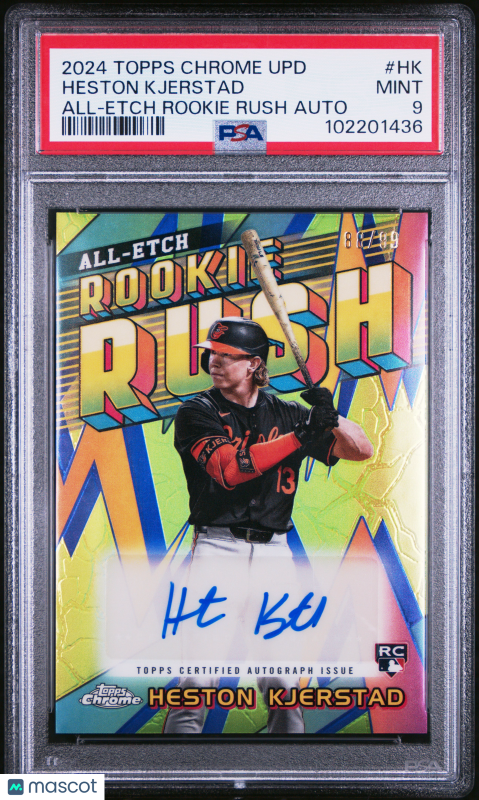 2024 Topps Chrome Update Chrome All-Etch Autographs Heston Kjerstad #HK PSA 9