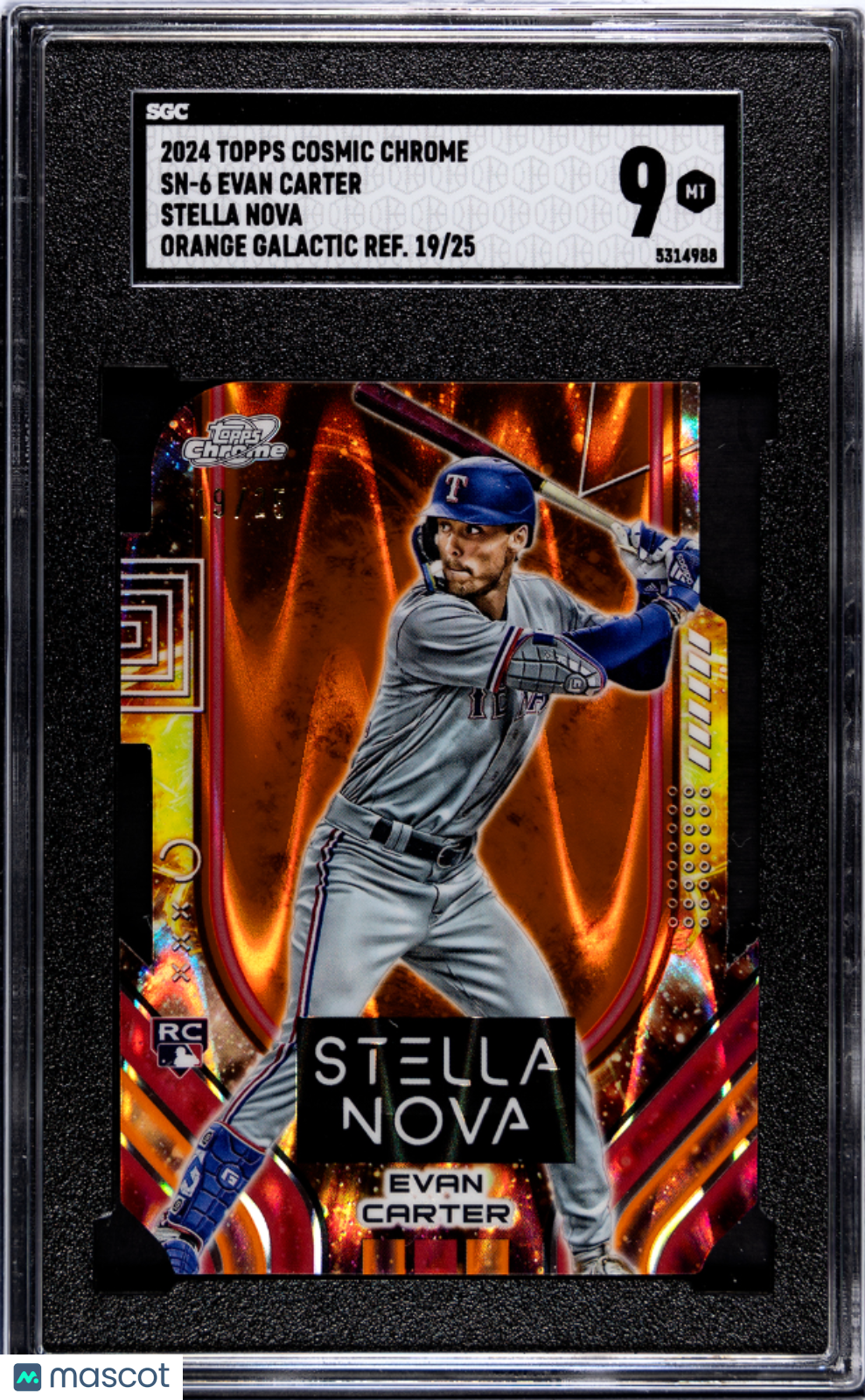 2024 Topps Cosmic Evan Carter #SN-6 Stella Nova Orange Galactic Refractor SGC 9