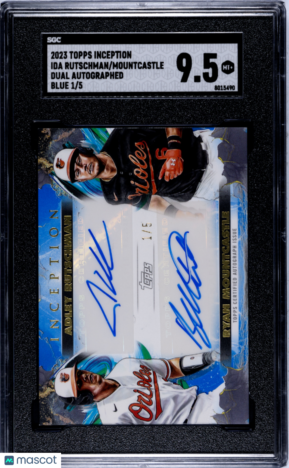 2023 Topps Inception Rutschman Mountcastle #IDA-RM Dual Autograph Blue SGC 9.5