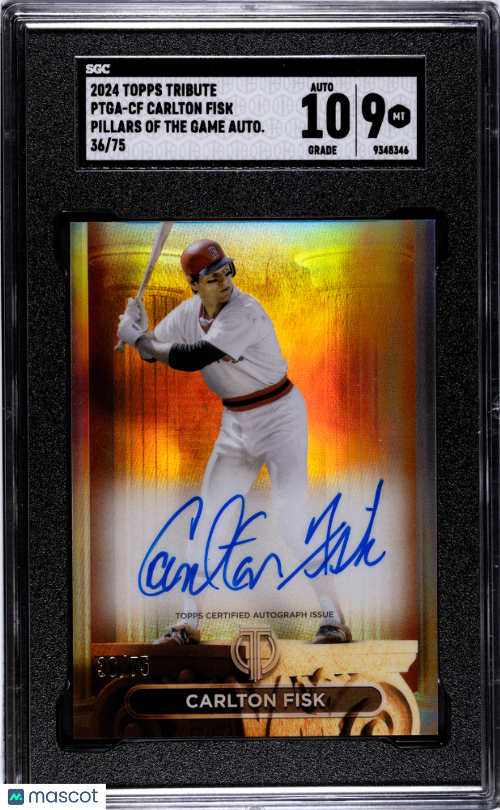 2024 Topps Tribute Carlton Fisk #PTGA-CF Pillars Of The Game SGC 9 Auto 10