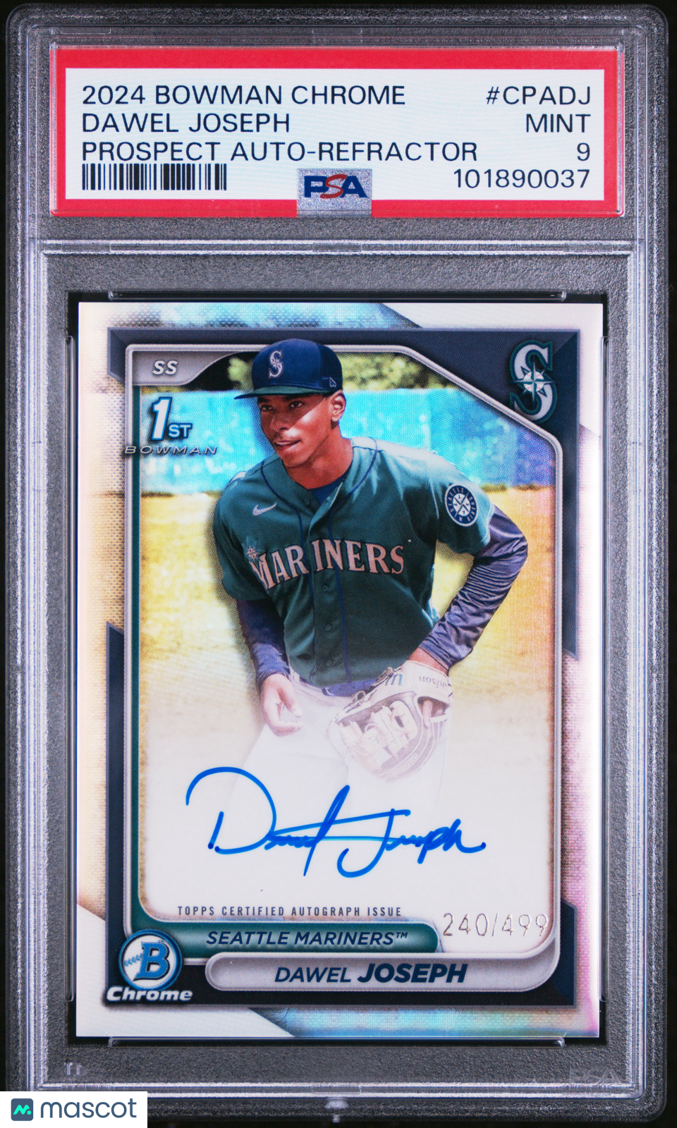 2024 Bowman Chrome Prospect Auto Dawel Joseph #CPADJ Refractor 240/499 PSA 9