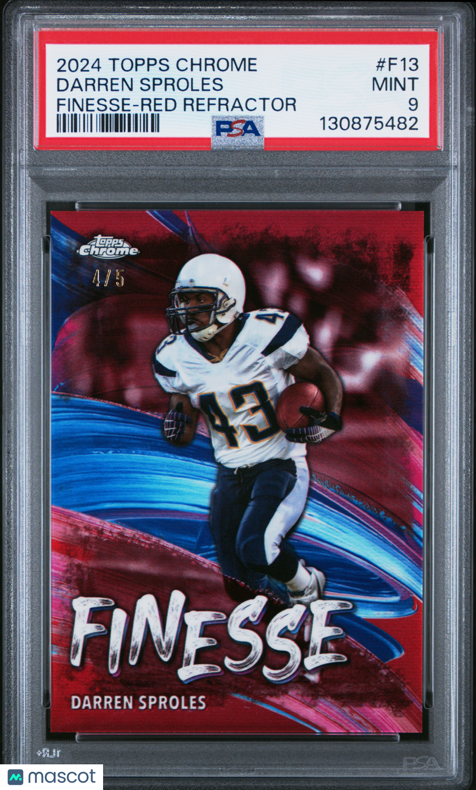 2024 Topps Chrome Finesse Darren Sproles #F13 Red Refractor 4/5 PSA 9