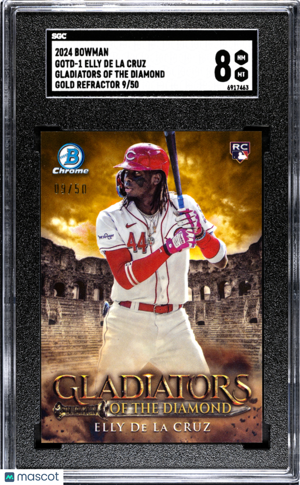 2024 Bowman Elly De La Cruz #GOTD-1 Of The Diamond Gold Refractor SGC 8