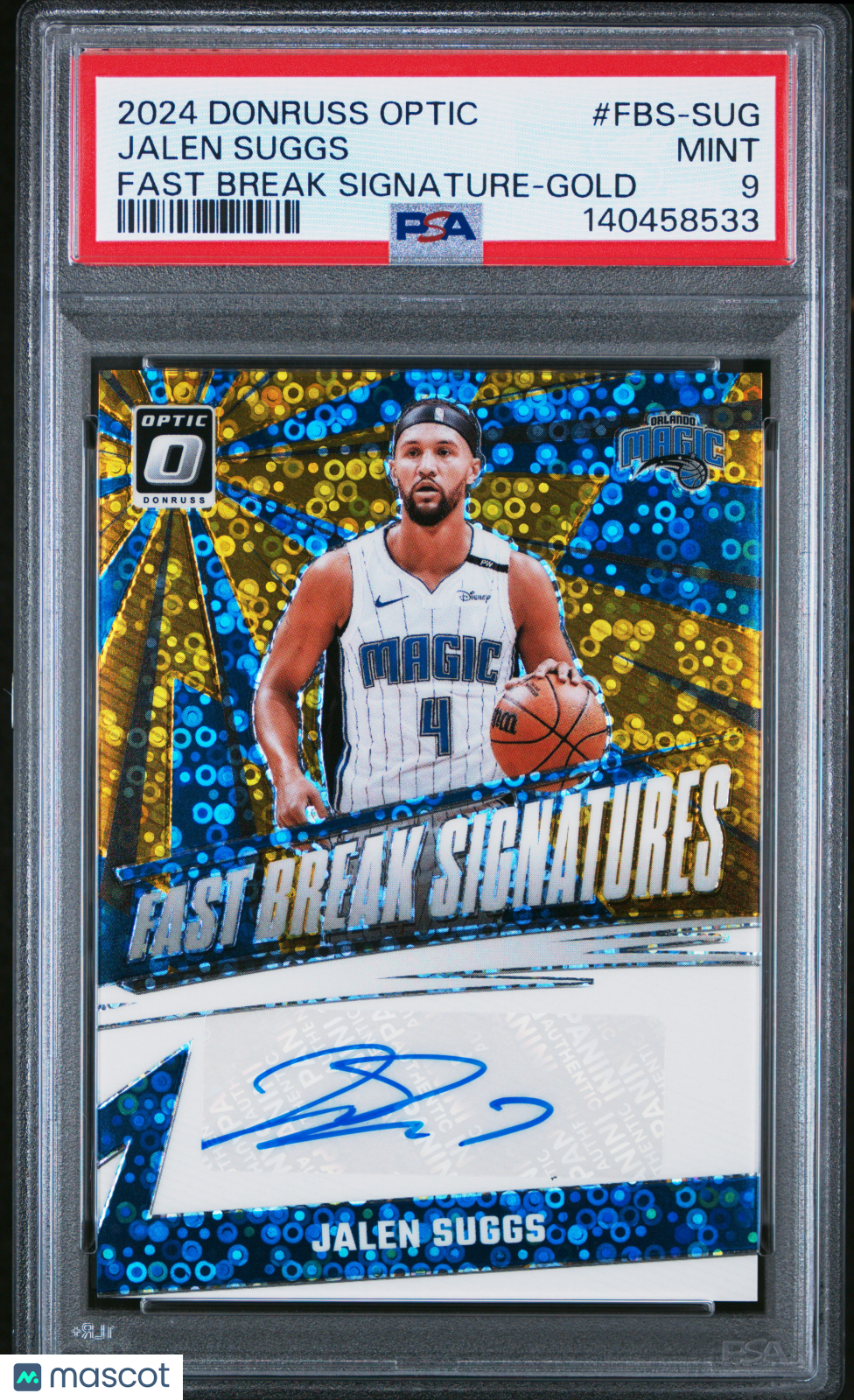 2024 Panini Donruss Optic Fast Break Signatures Jalen Suggs #FBS-SUG Gold PSA 9