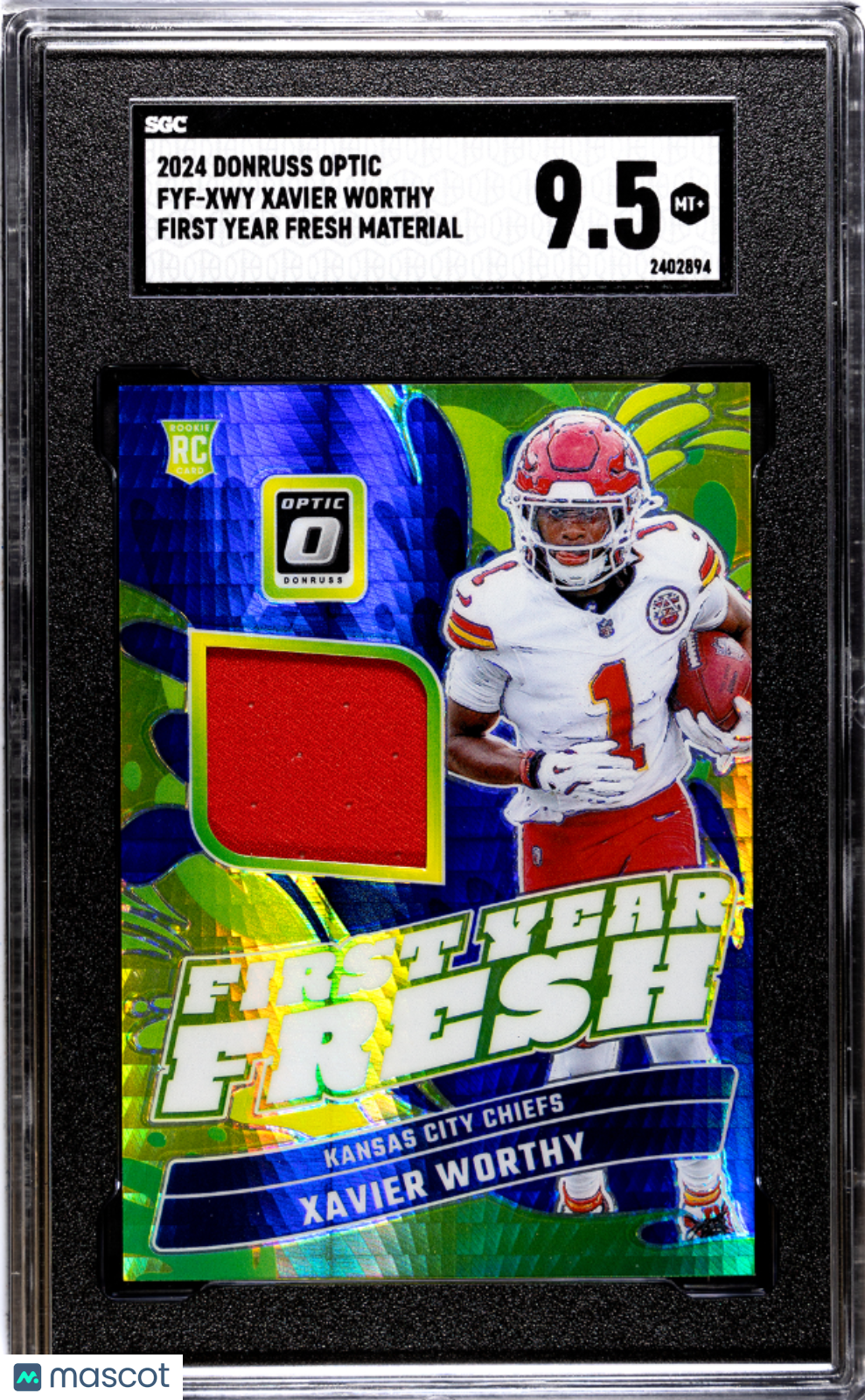 2024 Donruss Optic Xavier Worthy #FYF-XWY First Year Fresh Mat. SGC 9.5