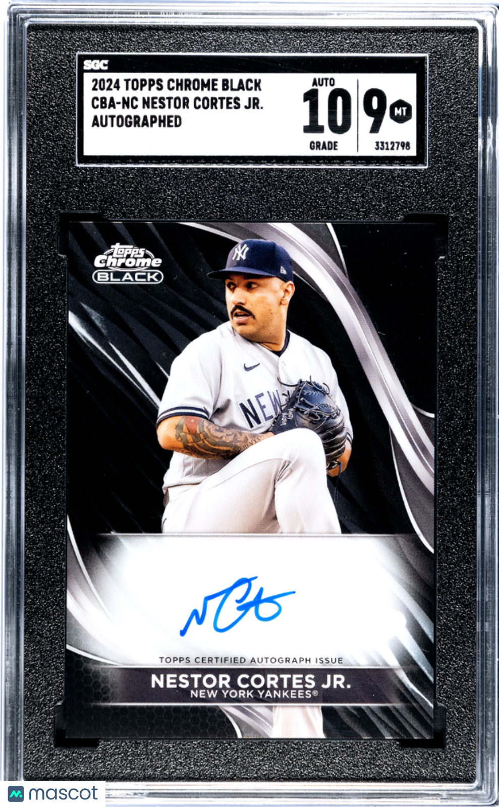 2024 Topps Chrome Black Nestor Cortes JR. #CBA-NC Autograph SGC 9 Auto 10