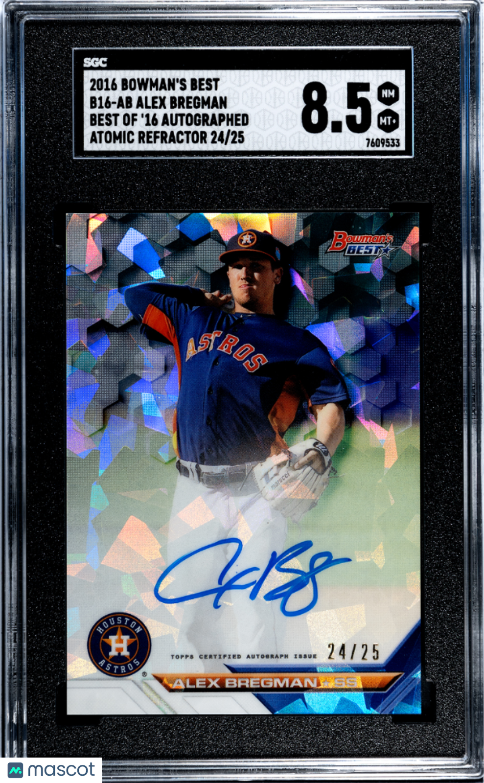 2016 Bowman's Best Alex Bregman #B16-AB Of '16 Atomic Refractor SGC 8.5