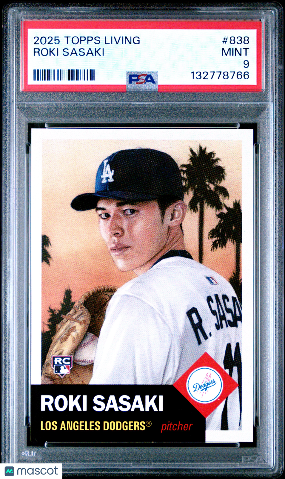 2025 Topps Living Roki Sasaki #838 PSA 9