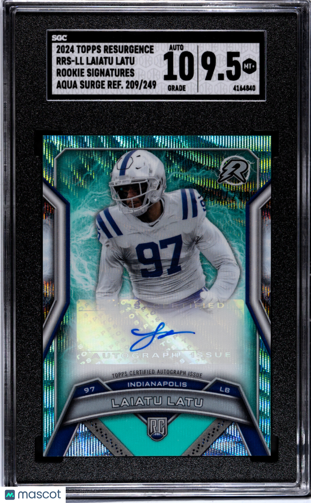 2024 Topps Resurgence Laiatu Latu #RRS-LL Rookie Aqua Refractor SGC Auto 10