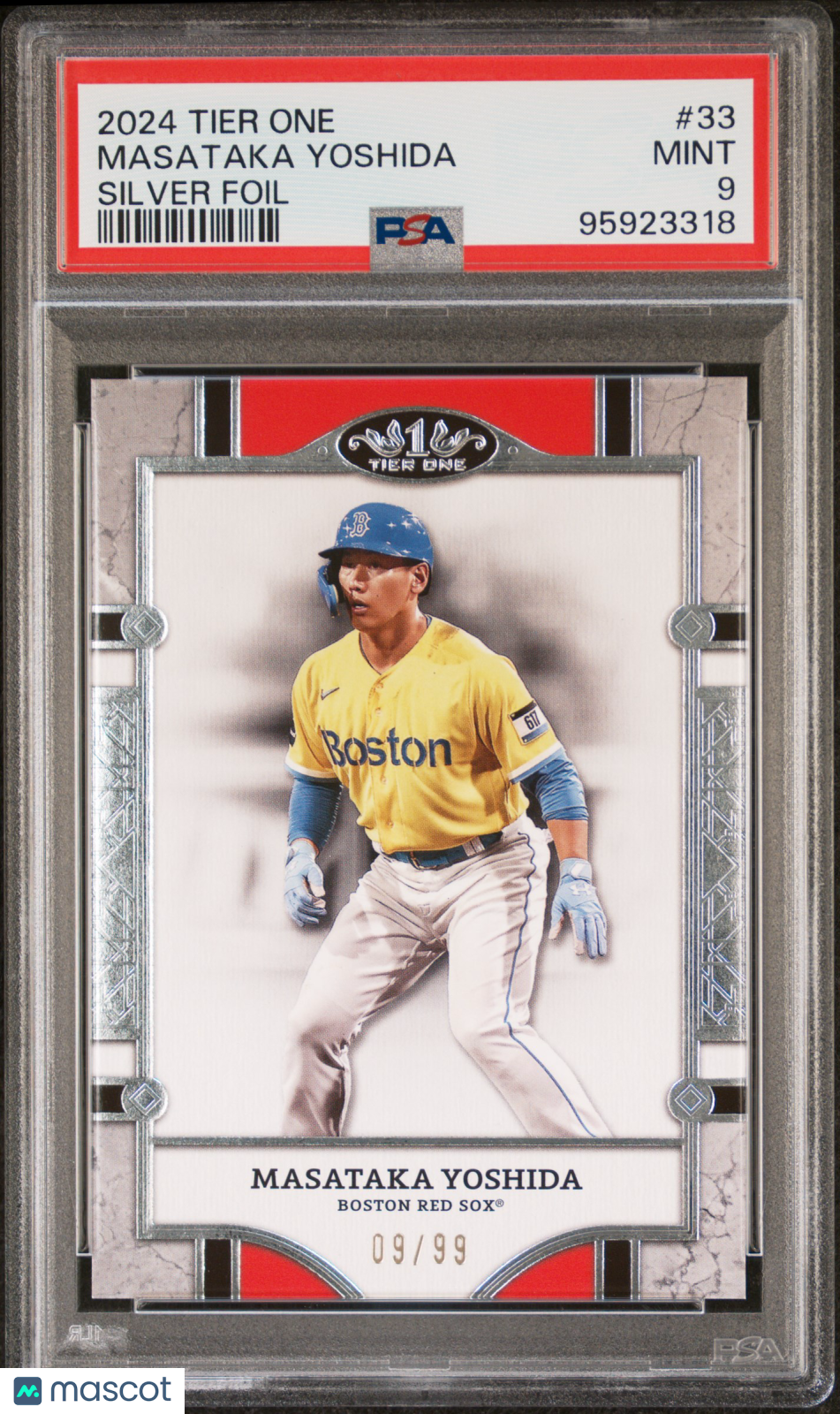 2024 Topps Tier One Masataka Yoshida #33 Silver Foil 09/99 PSA 9