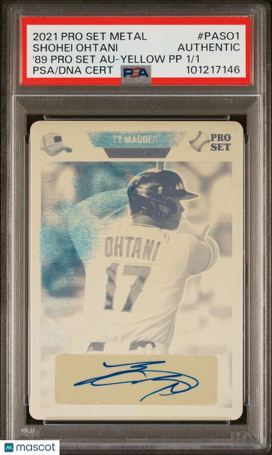 2021 Leaf Pro Metal 1989 Pro Set Auto Shohei Ohtani #PASO1  1/1 PSA A Auto A