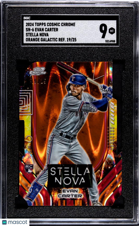 2024 Topps Cosmic Evan Carter #SN-6 Stella Nova Orange Galactic Refractor SGC 9
