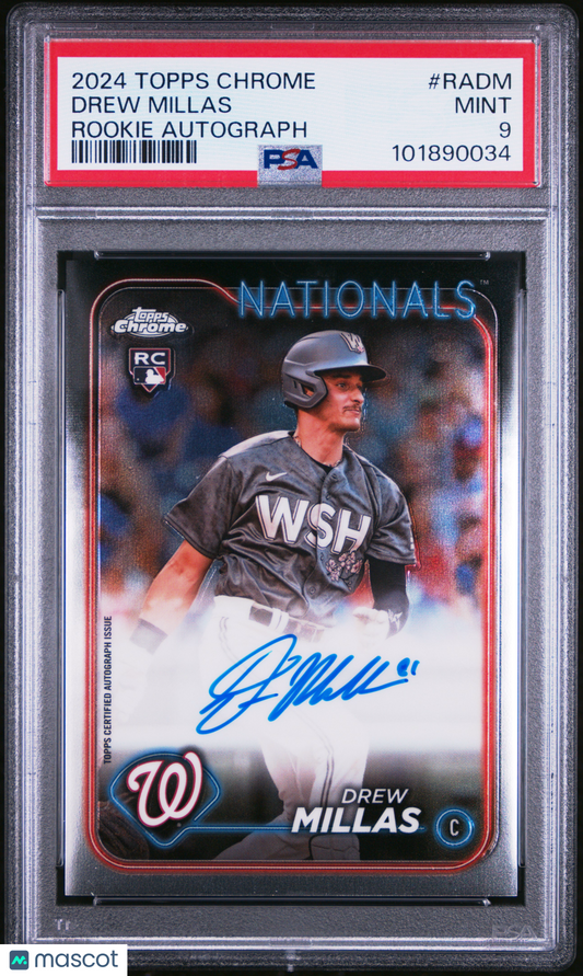 2024 Topps Chrome Rookie Auto Drew Millas #RADM PSA 9