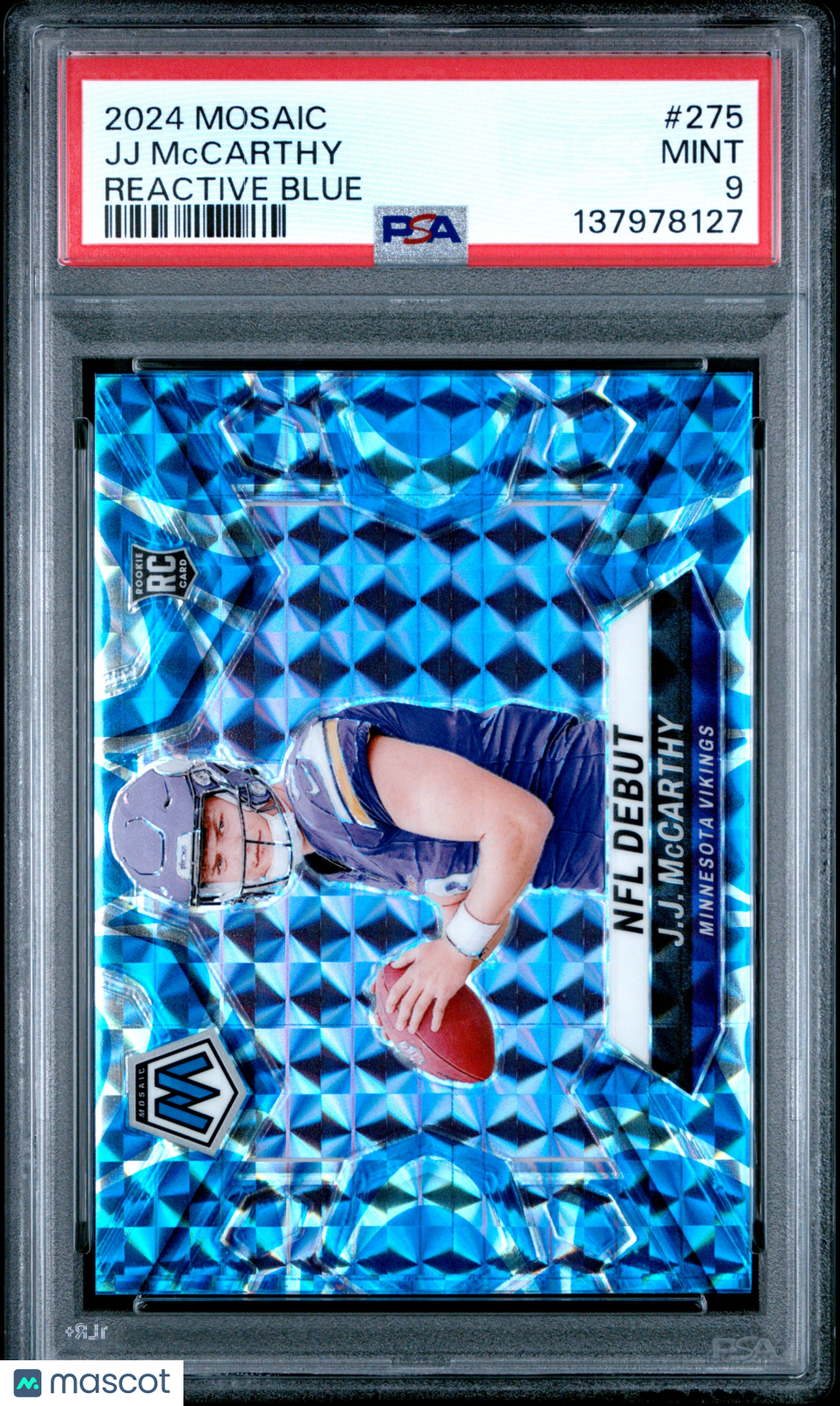 2024 Panini Mosaic JJ Mccarthy #275 Reactive Blue PSA 9