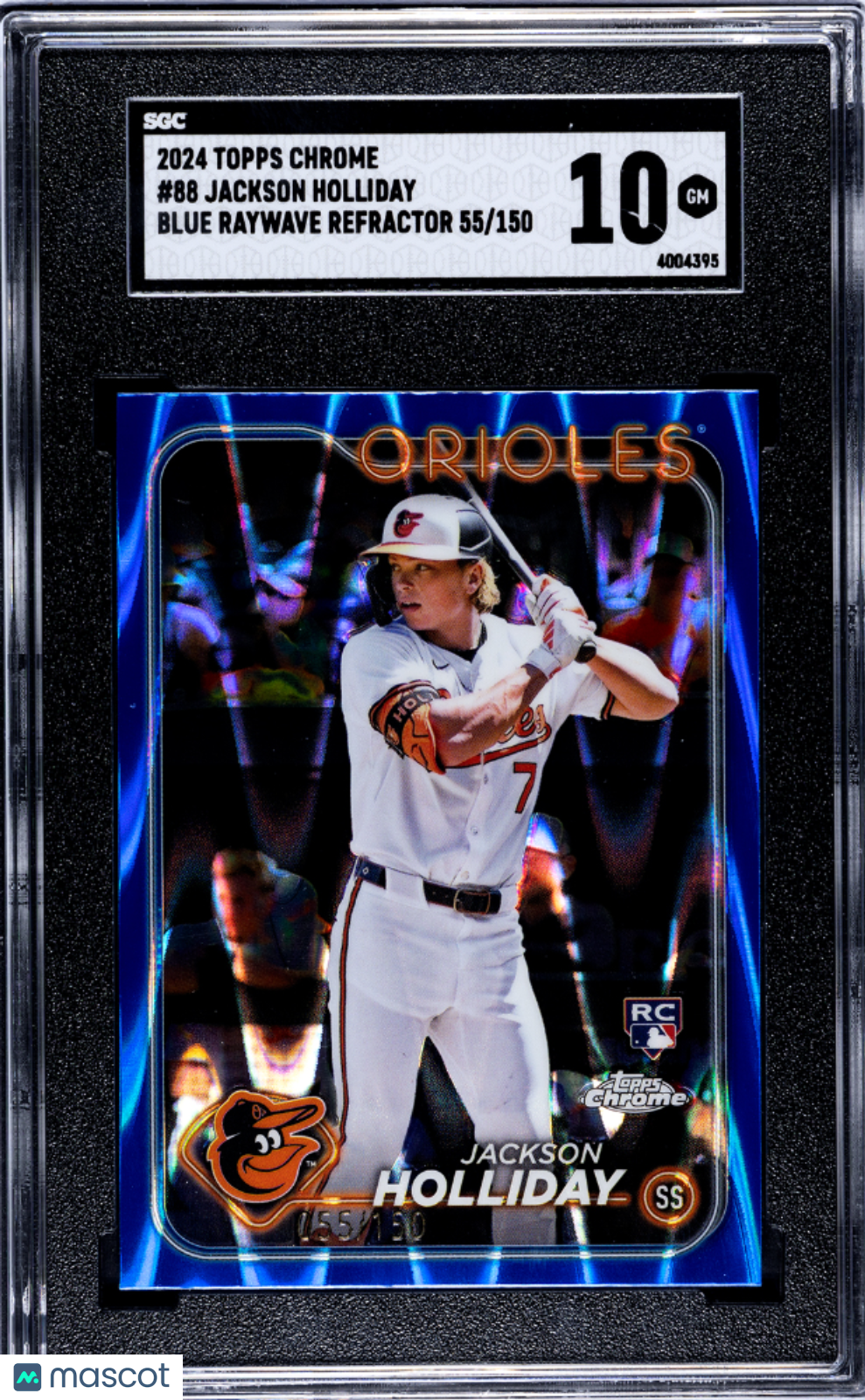 2024 Topps Chrome Jackson Holliday #88 Blue Raywave Refractor SGC 10