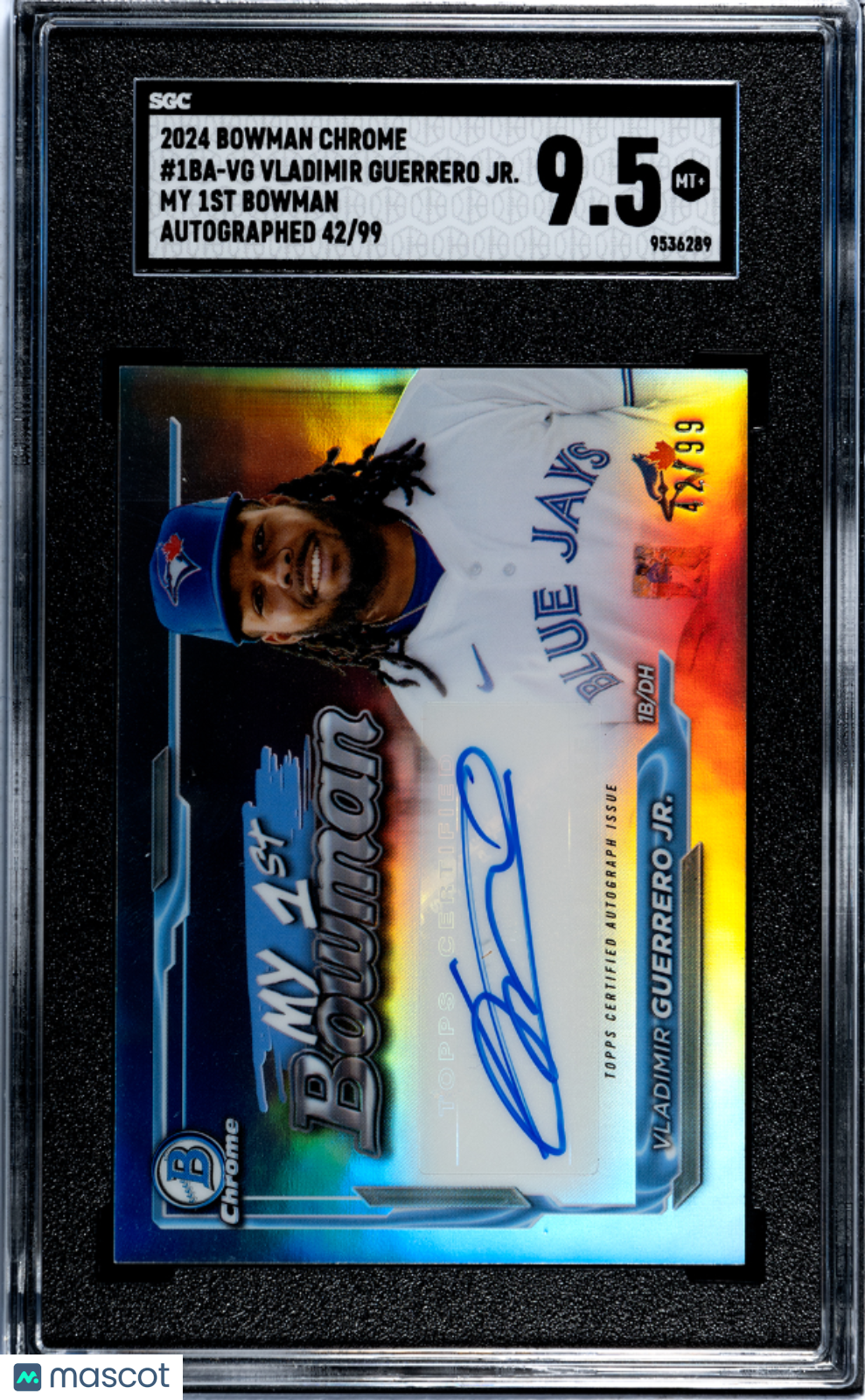 2024 Bowman Chrome Vladimir Guerrero JR. #1BA-VG My 1ST Autograph SGC 9.5