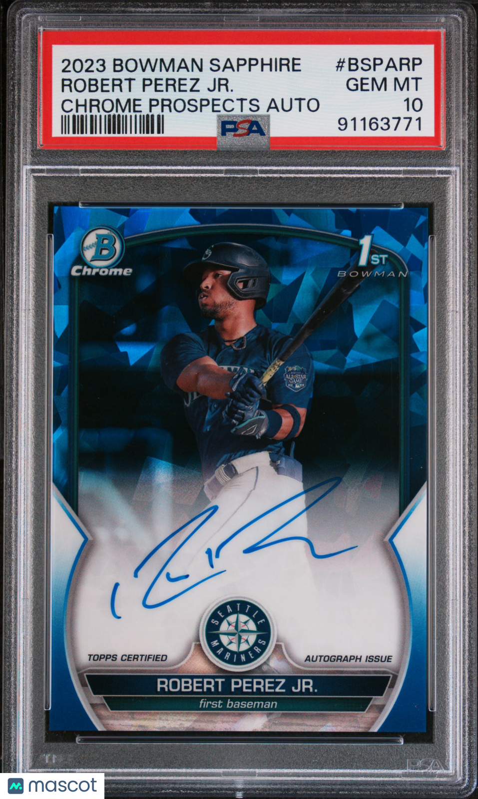 2023 Bowman Sapphire Chrome Prospects Auto Robert Perez JR. #BSPARP PSA 10