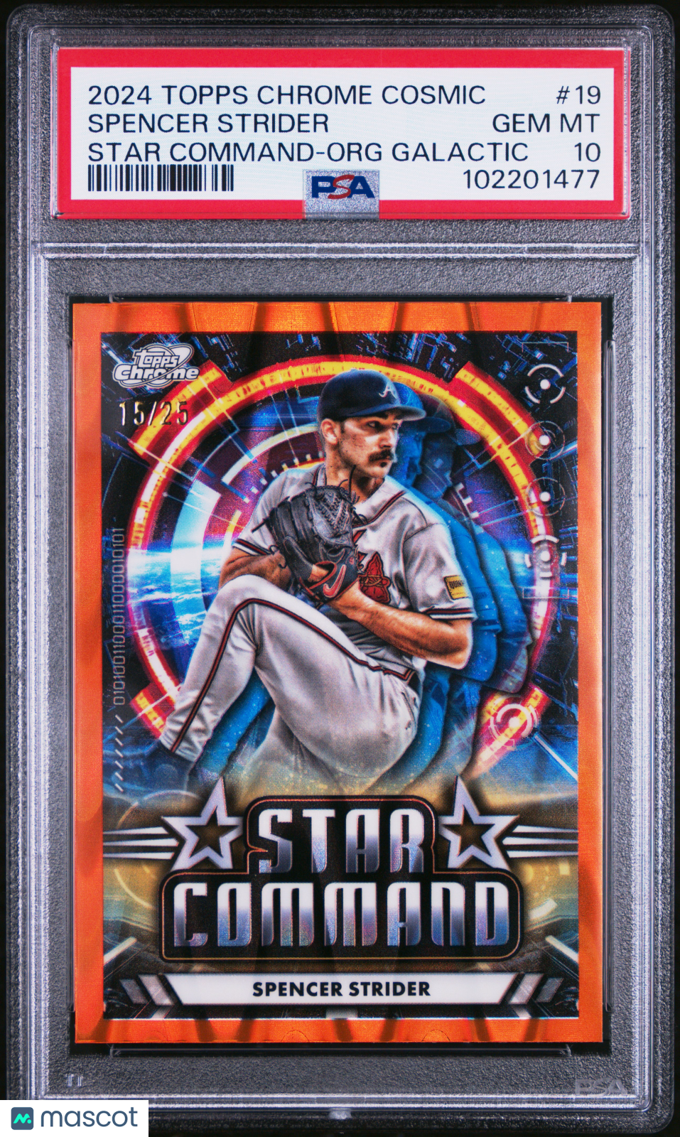 2024 Topps Chrome Cosmic Star Command Spencer Strider #19 /25 PSA 10