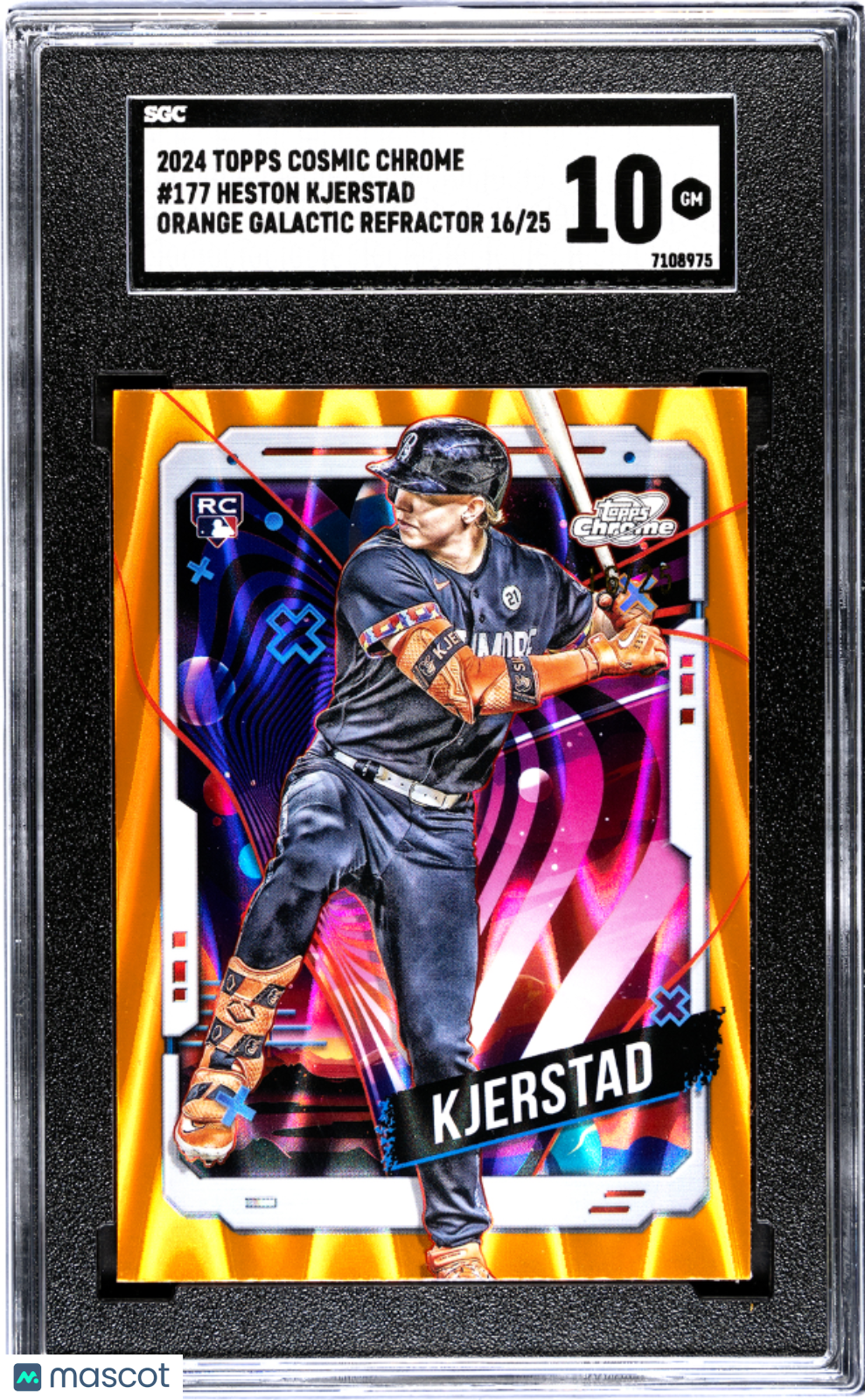2024 Topps Cosmic Chrome Heston Kjerstad #177 Orange Galactic Refractor SGC 10