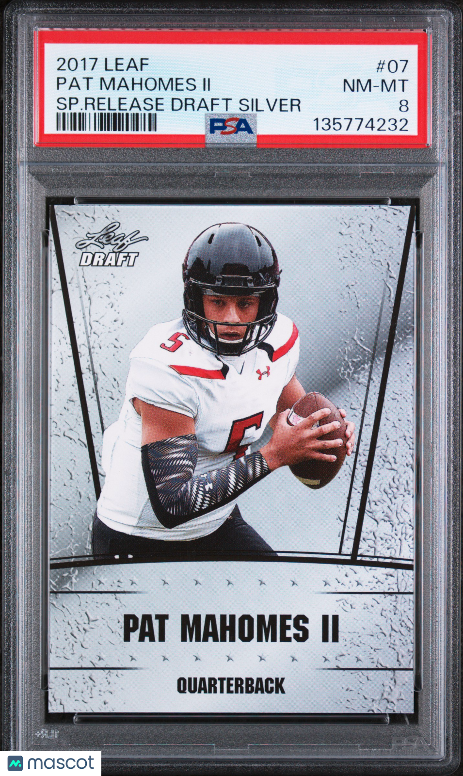 2017 Leaf Special Release Draft Silver Pat Mahomes II #07 SP. Release PSA 8