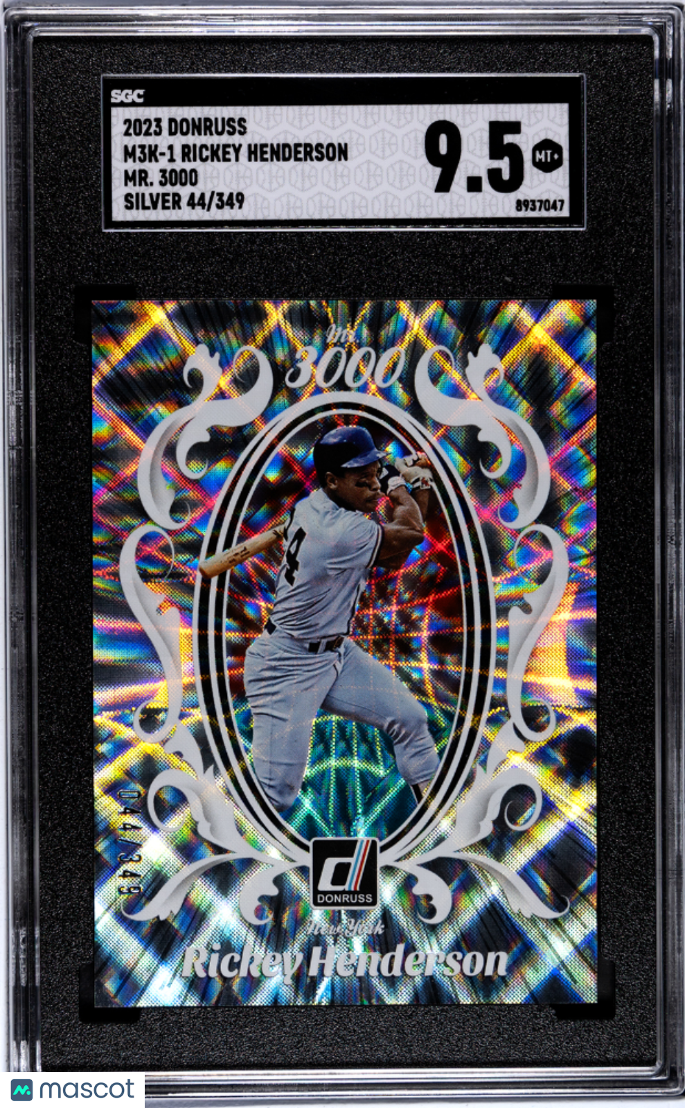 2023 Donruss Rickey Henderson #M3K-1 MR. 3000 Silver SGC 9.5