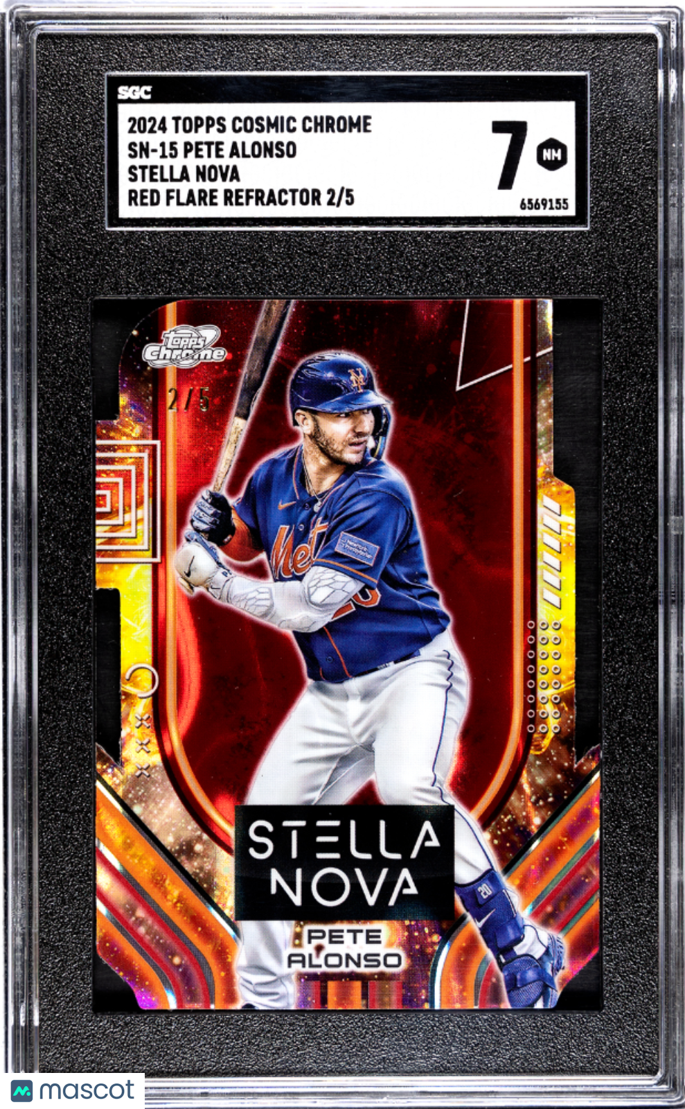 2024 Topps Cosmic Pete Alonso #SN-15 Stella Nova Red Flare Refractor SGC 7