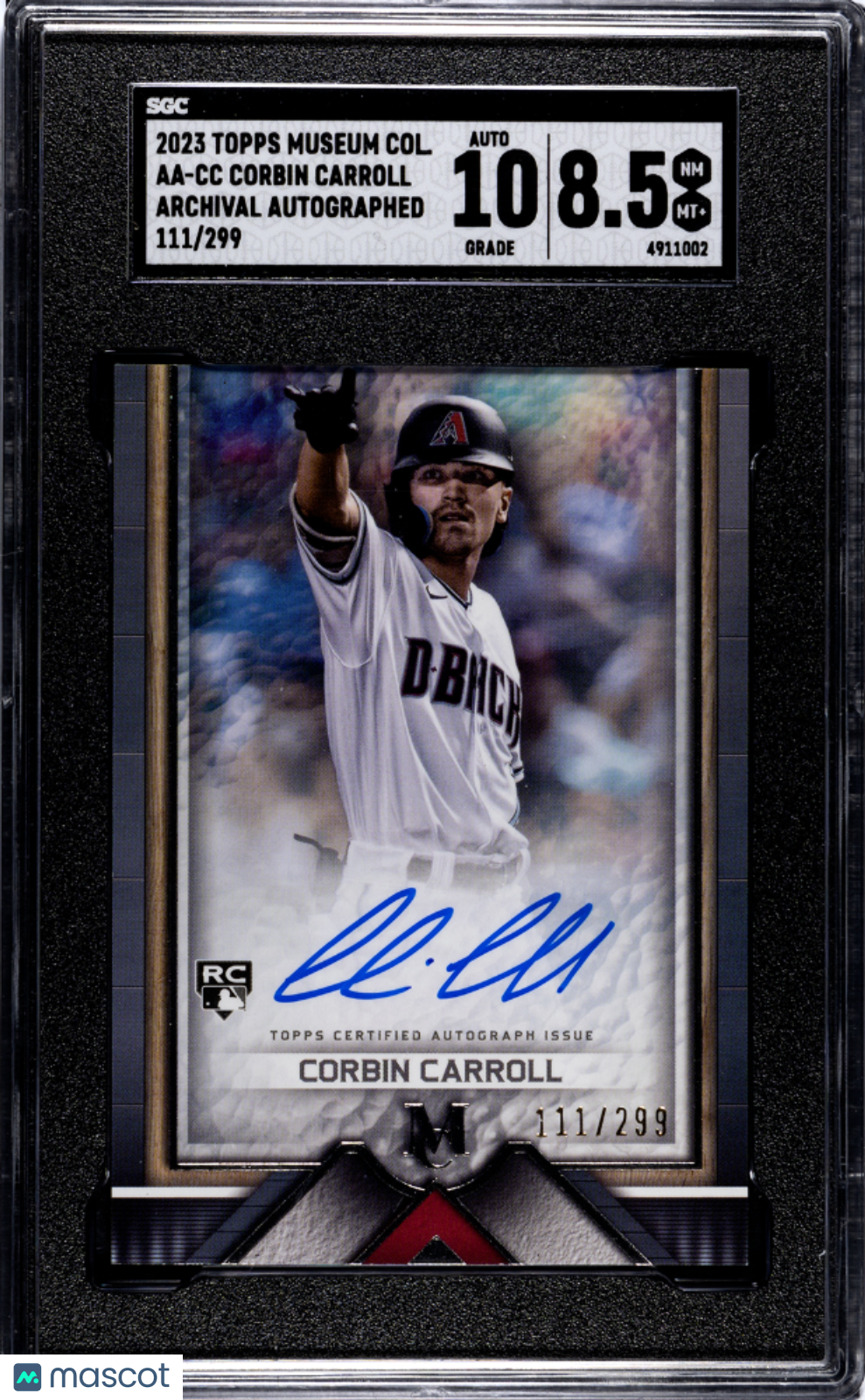 2023 Topps Museum Collection Corbin Carroll #AA-CC Archival SGC 8.5 Auto 10