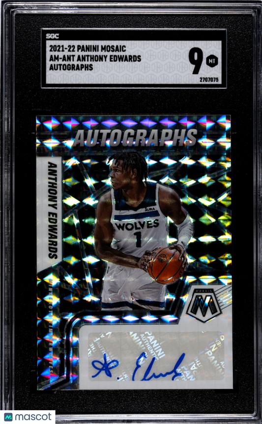 2021 Panini Mosaic Anthony Edwards #AM-ANT Autos. SGC 9