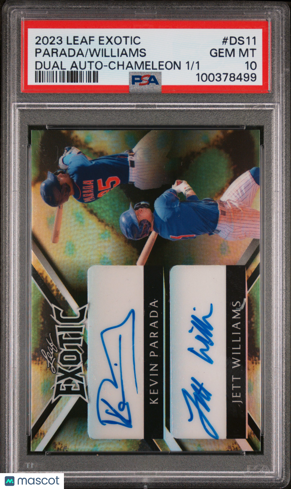 2023 Leaf Exotic Dual Autographs Williams Parada #DS11 Chameleon 1/1 PSA 10