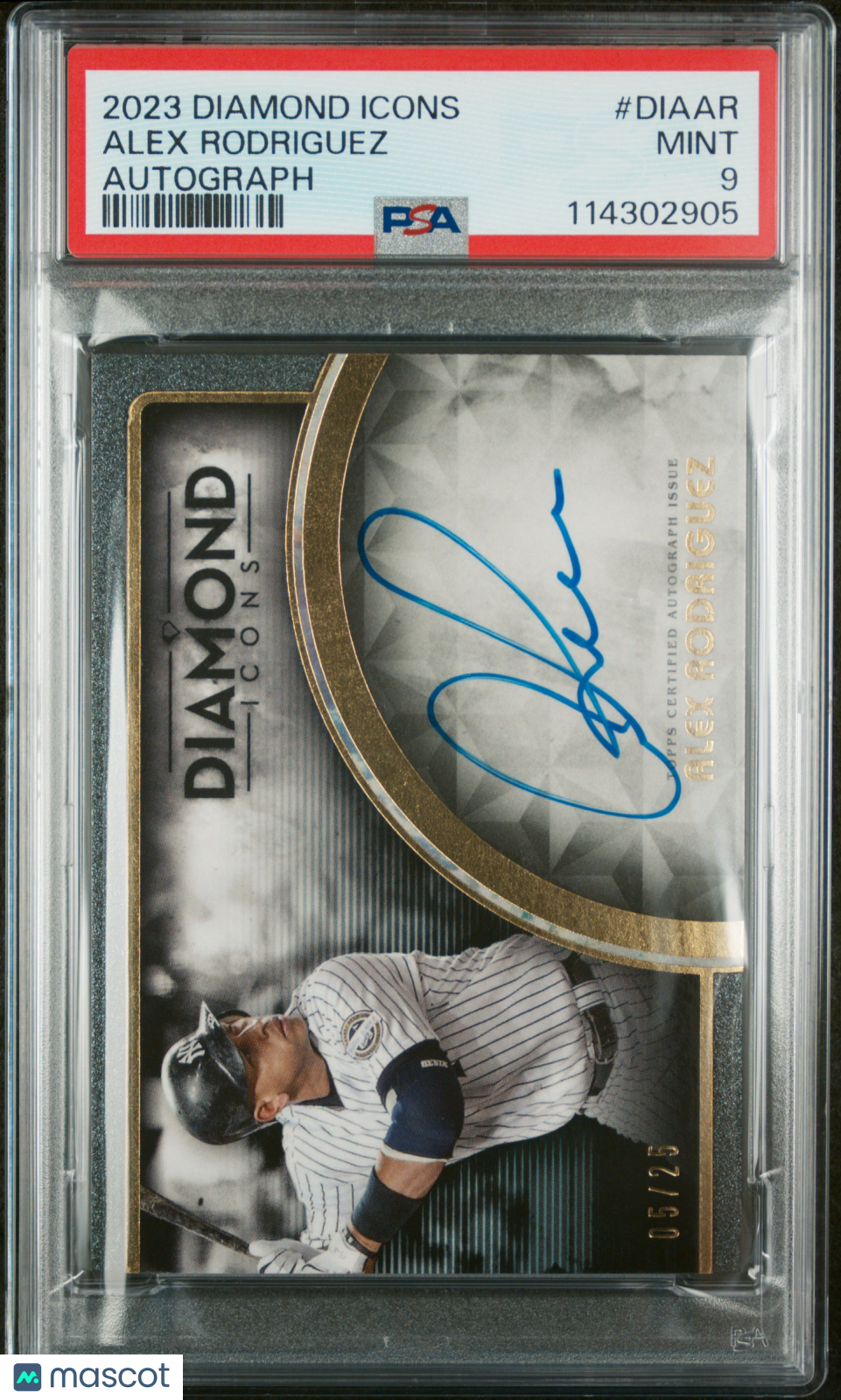2023 Topps Diamond Icons Diamond Icons Auto Alex Rodriguez #DIAAR /25 PSA 9