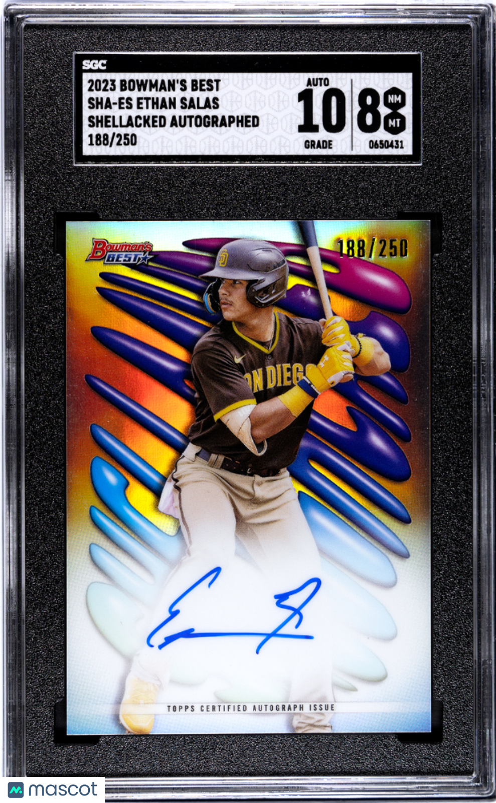 2023 Bowman's Best Ethan Salas #SHA-ES Shellacked Autograph SGC 8 Auto 10
