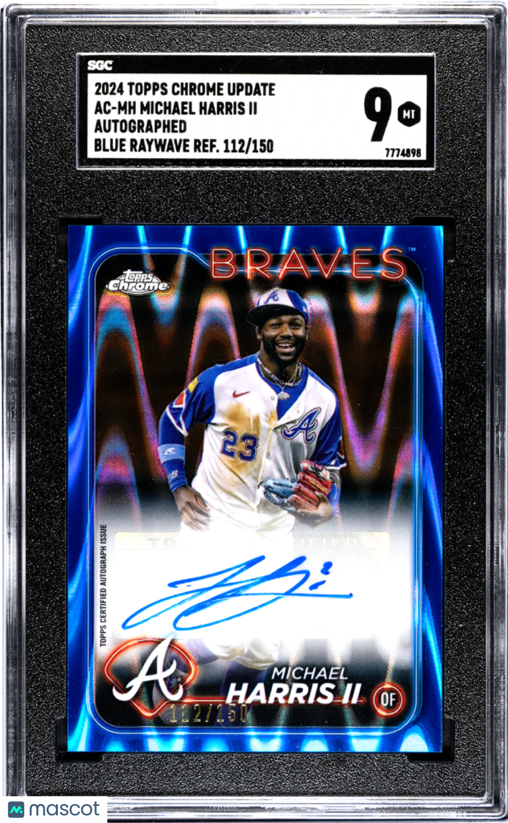 2024 Topps Chrome Update Michael Harris II #AC-MH Blue Raywave Refractor SGC 9