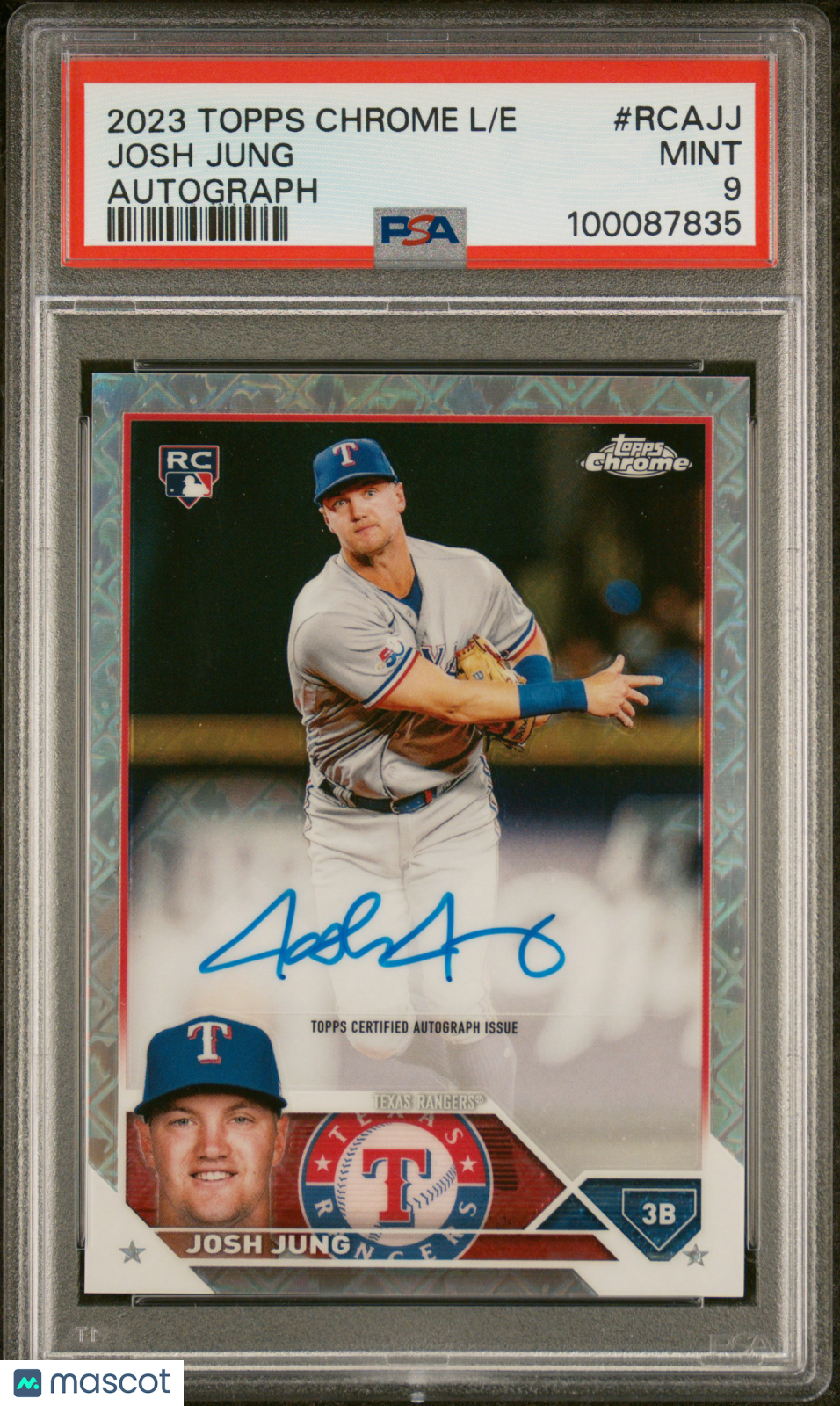 2023 Topps Chrome Logofractor Edition Refractor Auto Josh Jung #RCAJJ PSA 9