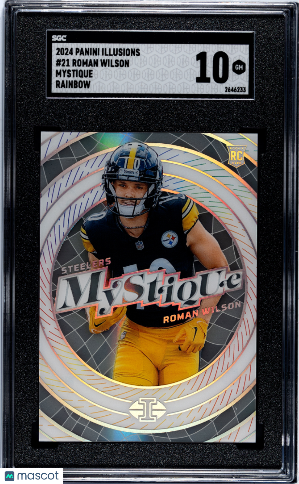 2024 Panini Illusions Roman Wilson #21 Mystique Rainbow SGC 10