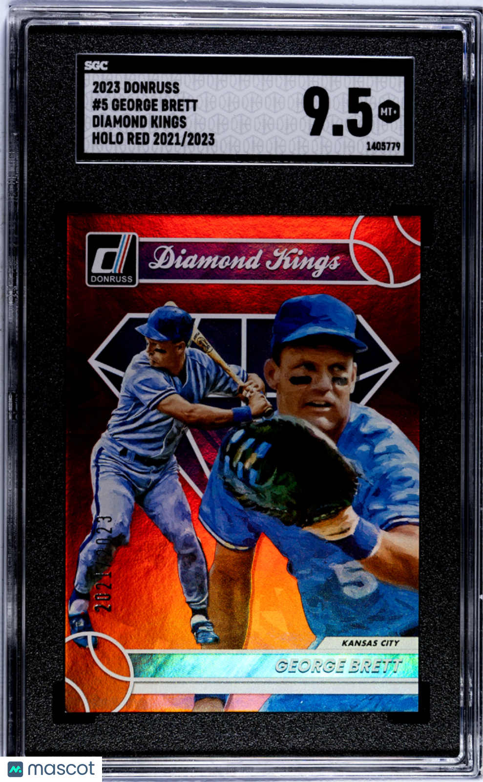 2023 Donruss George Brett #5 Diamond Kings Holo Red SGC 9.5