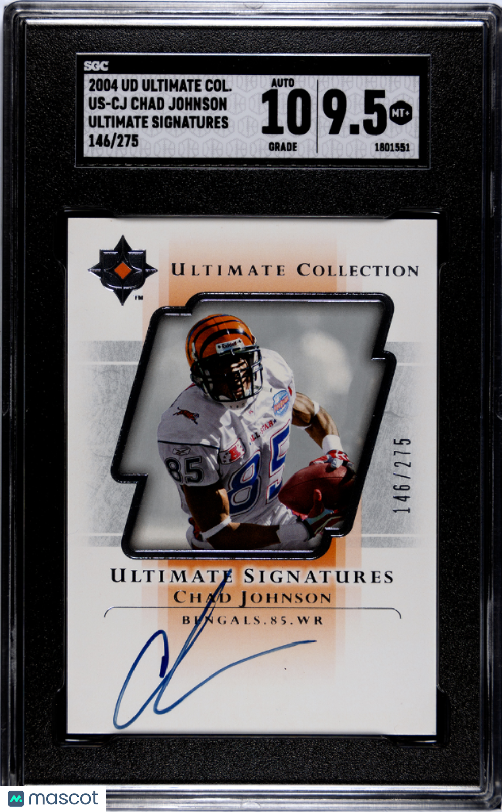 2004 Upper Deck Ultimate Collection Chad Johnson #US-CJ Sigs. 275 SGC Auto 10