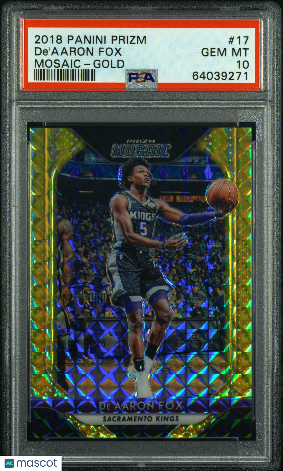 2018 Panini Prizm Mosaic De'aaron Fox #17 Gold PSA 10 /10