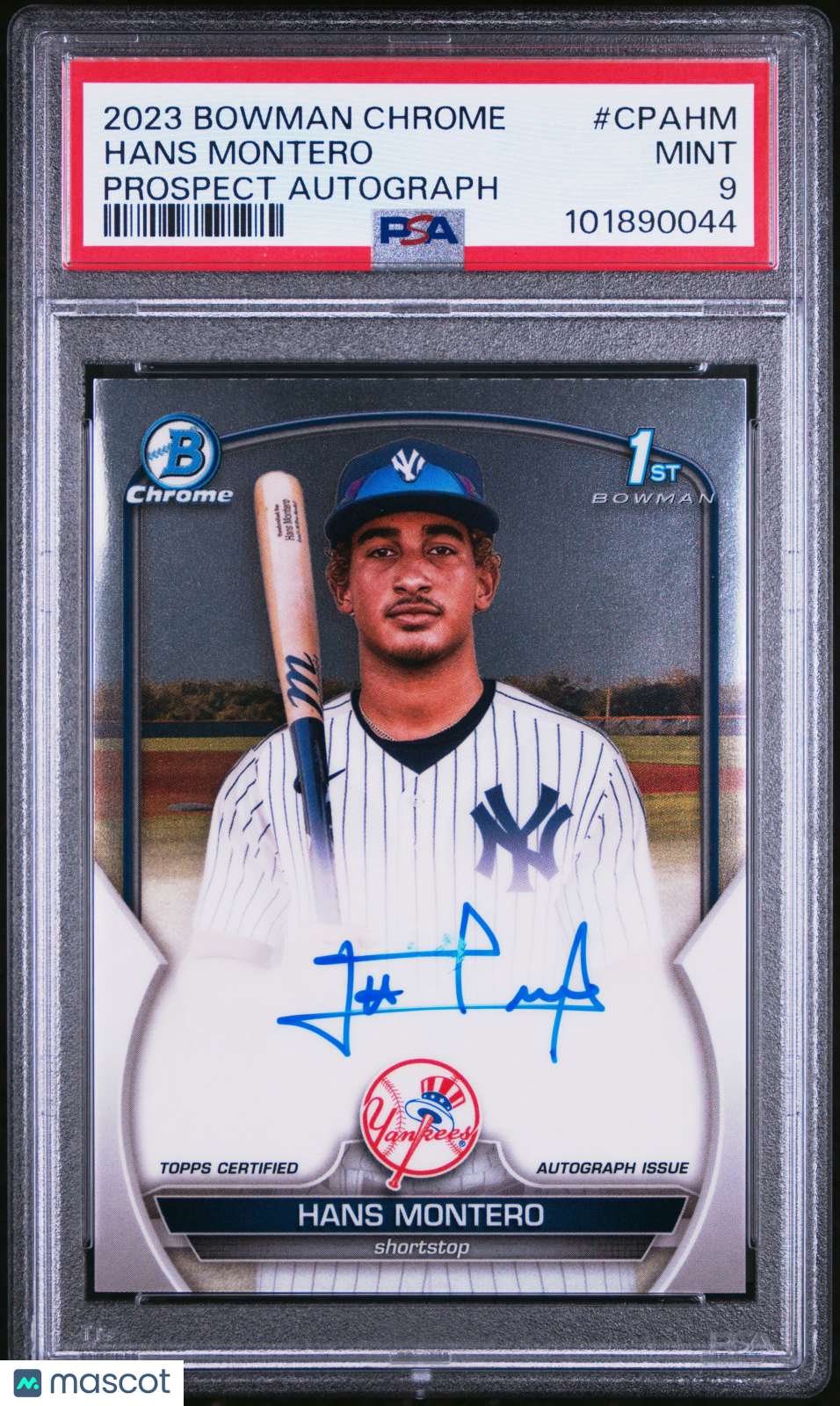 2023 Bowman Chrome Prospect Autographs Hans Montero #CPAHM PSA 9